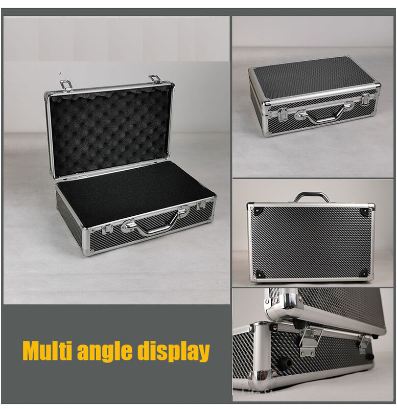Kotak peralatan serat karbon aluminium kotak alat portabel kotak pengatur instrumen kotak alat keras tas alat kotak penyimpanan casing aluminium