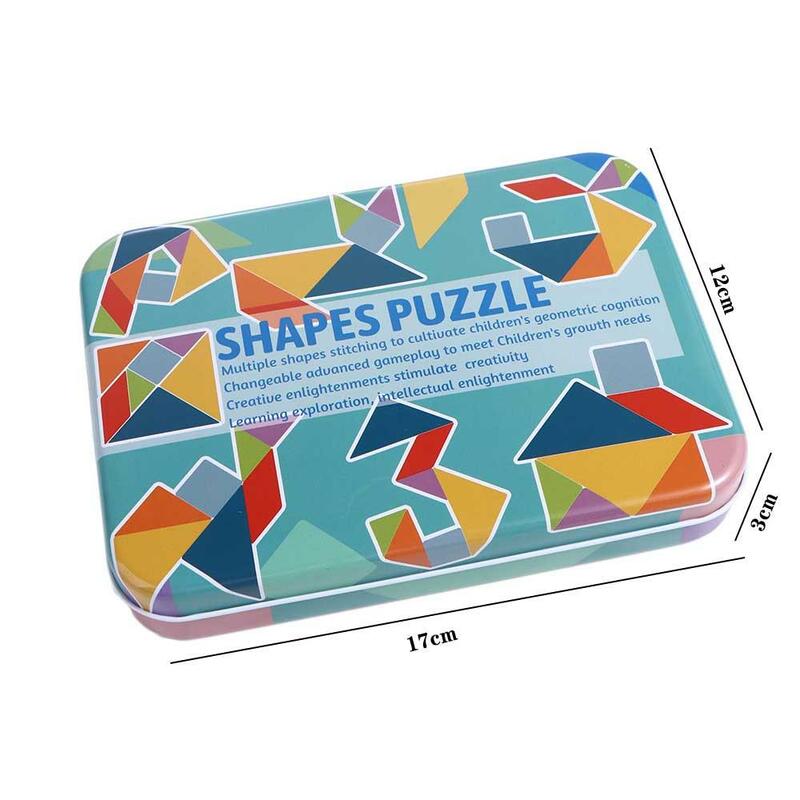 Zestawy do myślenia trening wczesna edukacja Puzzle Puzzle kolorowe Tangram żelazne pudełko Puzzle Tangram Puzzle Tangram układanki Tangram