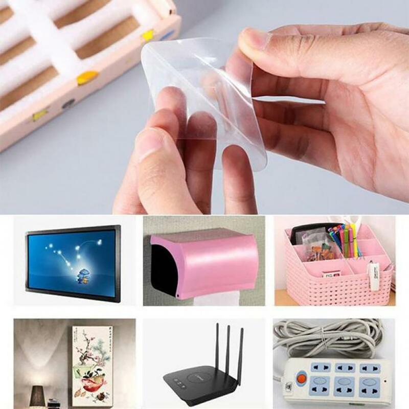 1 Pair Double Sided Wall Adhesive Hook Plug Socket Holder Cable Fixing Organizer Strong Sticky Multifunctional Without Punching