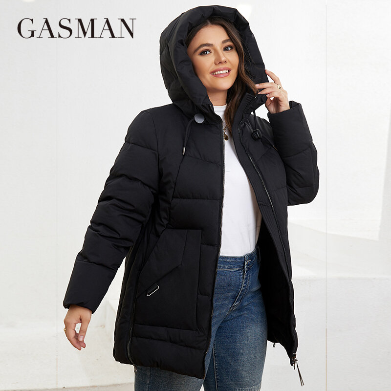 GASMAN ใหม่แฟชั่นเสื้อแจ็คเก็ตผู้หญิง Plus ขนาดสั้น Casual Hooded Big กระเป๋า Parkas หญิง Multicolor Coat Outwear GM-82172