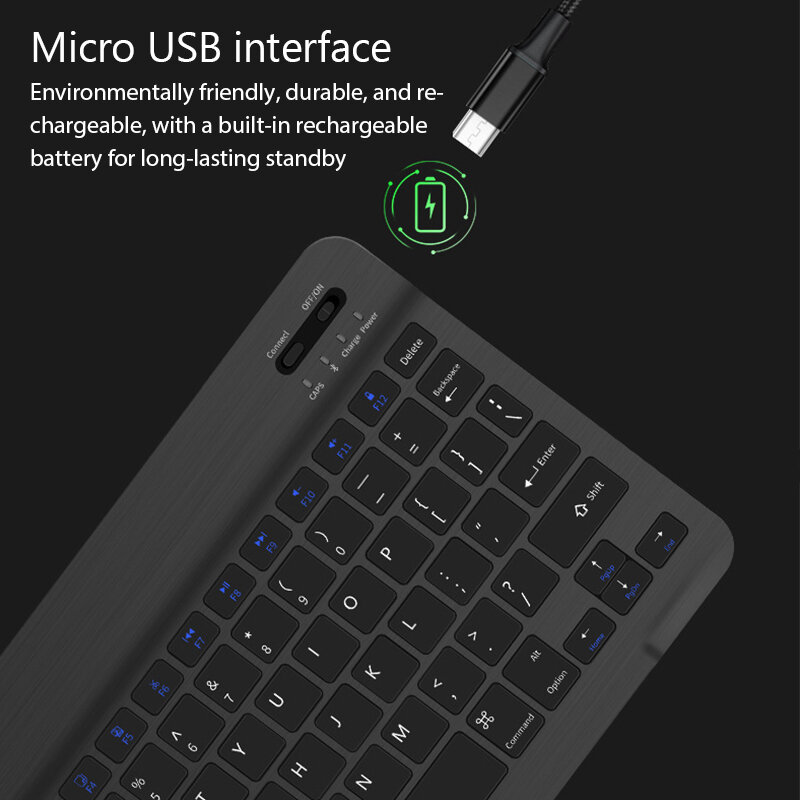 Miniteclado inalámbrico Bluetooth para ordenador portátil, tableta, teléfono, iPad, teclado recargable para juegos, Android, Samsung
