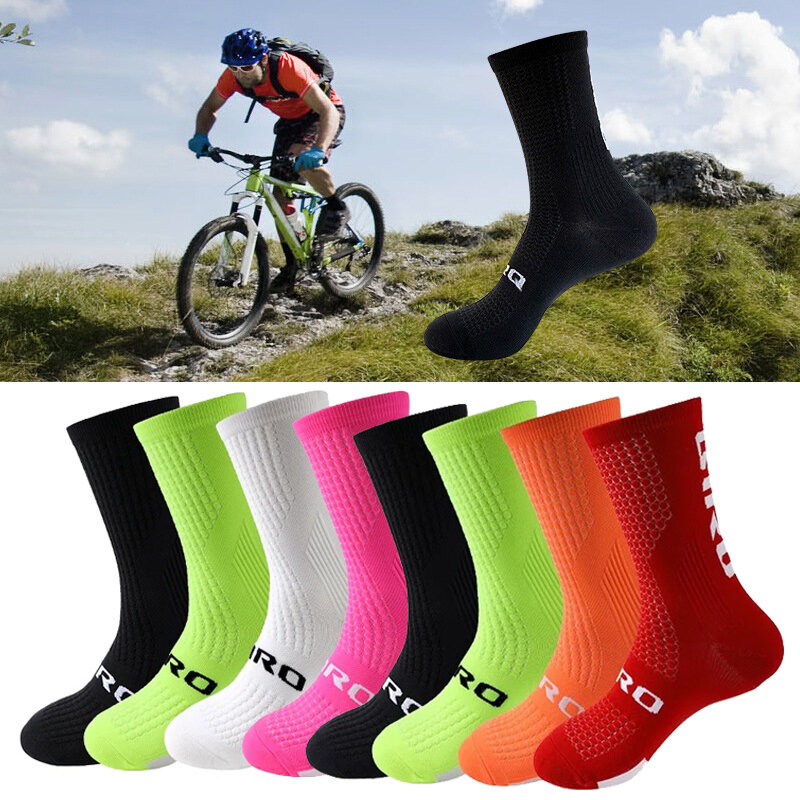 Calcetines de ciclismo profesionales para hombre, medias transpirables que absorben el sudor, para carreras al aire libre, 4 pares