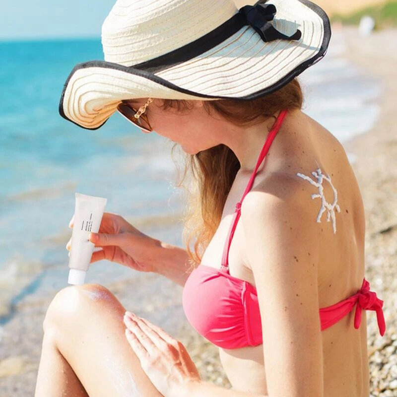 Tabir surya probiotik beras tidak berminyak, tabir surya pelembap pelindung matahari untuk wajah
