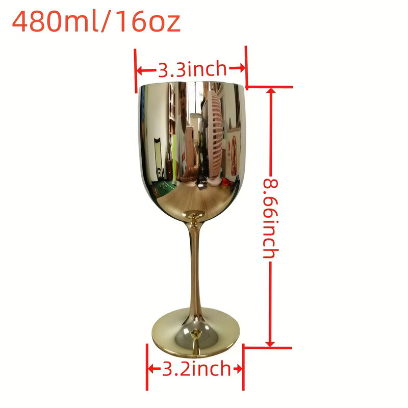 แก้วไวน์แดงแบบไม่แตกเคลือบเงาขนาด16ออนซ์แก้วแชมเปญแก้วทรงสูงถ้วยสำหรับงานเลี้ยงงานแต่งงาน