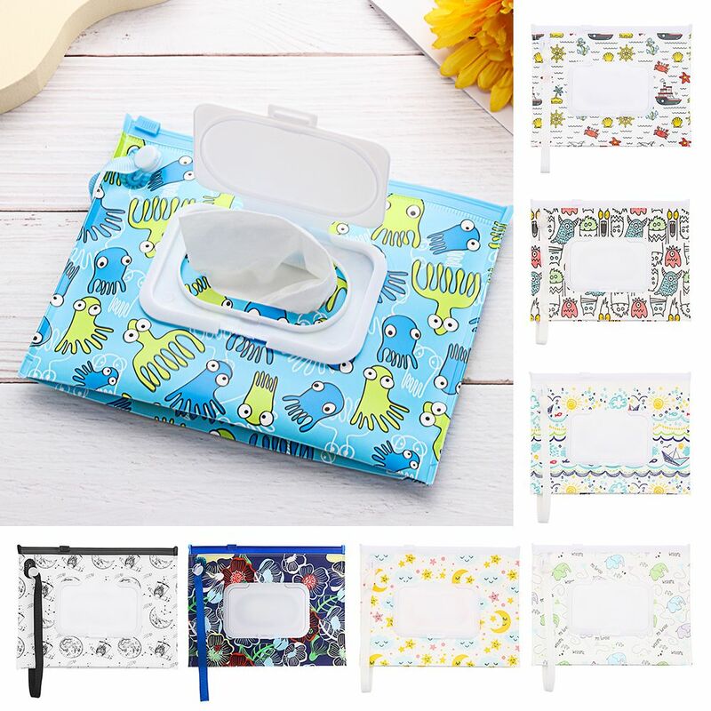 Outdoor Baby Product Flip Cover Stroller Accessories Tissue Box Cosmetic Pouch Wet Wipes Bag