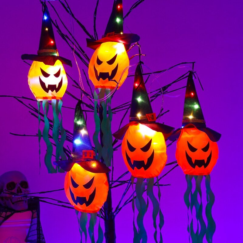 Światła Halloween, 5 łańcuchy świetlne dekoracje na Halloween LED, do dekoracji Halloween na zewnątrz domu