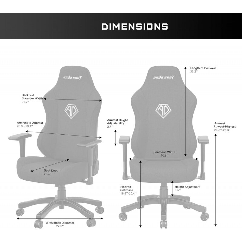 Кожаные игровые стулья Anda Seat Phantom 3 для взрослых-Большое широкое сиденье игровое кресло с поддержкой поясницы, удобное Премиум Vid