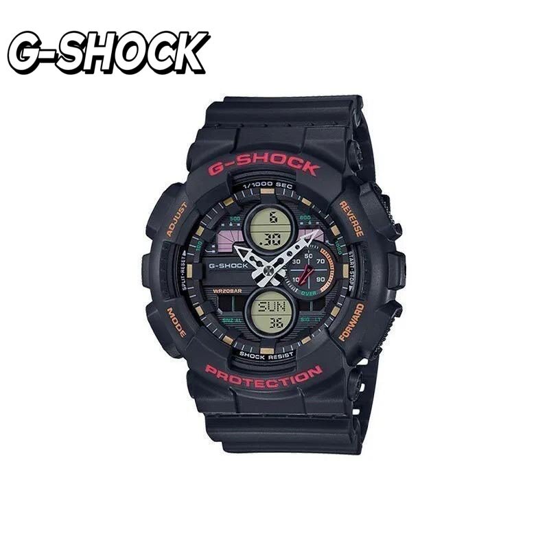 G Shock GA-140 Series Watch para homens, impermeável, iluminação LED, multifuncional, automático, calendário, semana, cronômetro, esportes, novo