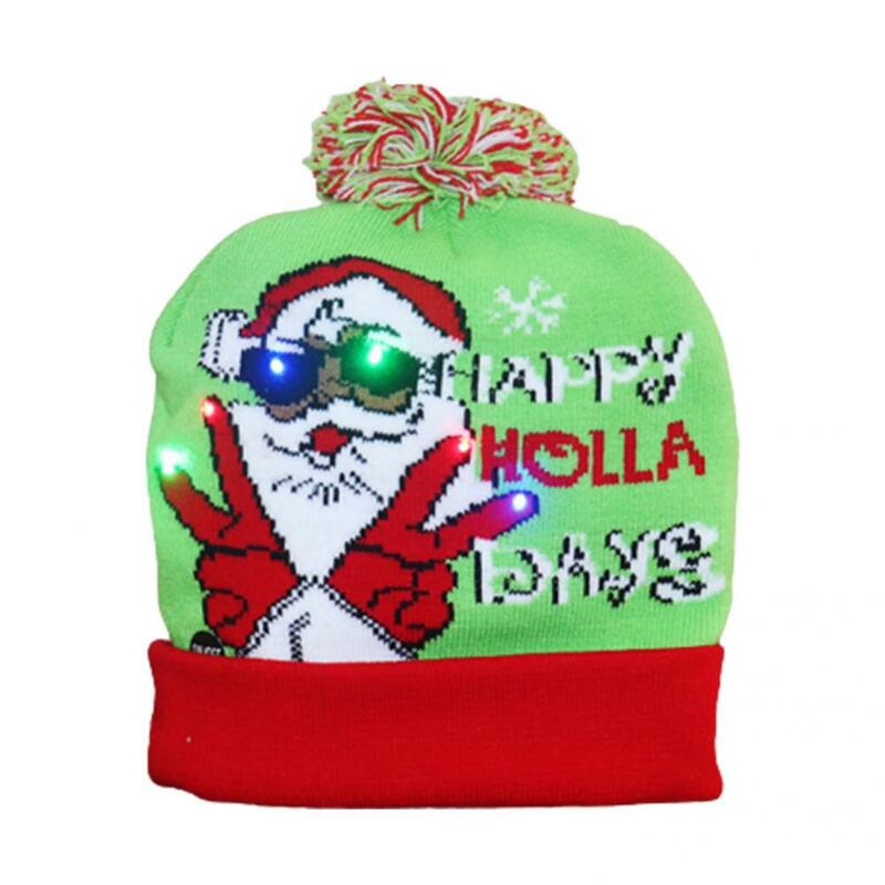 Dobra czapka LED o wysokiej elastyczności 4 style czapka typu Beanie urocza kreskówka LED kapelusz świąteczny prezent