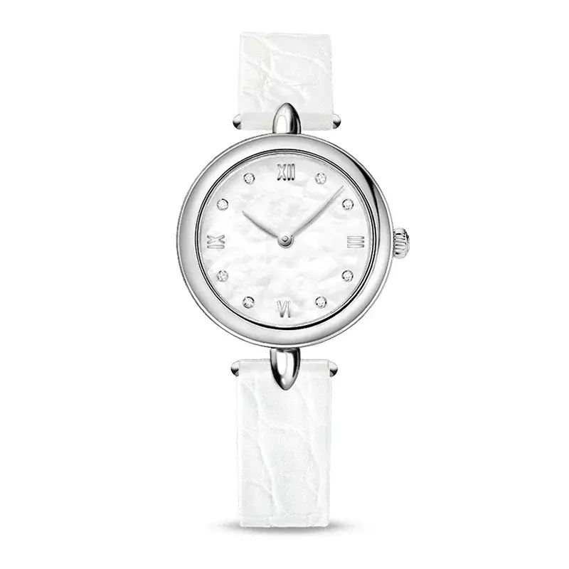 Luxury New Saucer Flying Quartz Ladies Watch White Leather Sport Watches