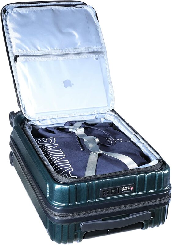 TydeCkare koper kabin Jinjing 20 inci dengan kompartemen depan & ABS yang dapat diperluas + roda senyap pemutar kunci TSA diakui