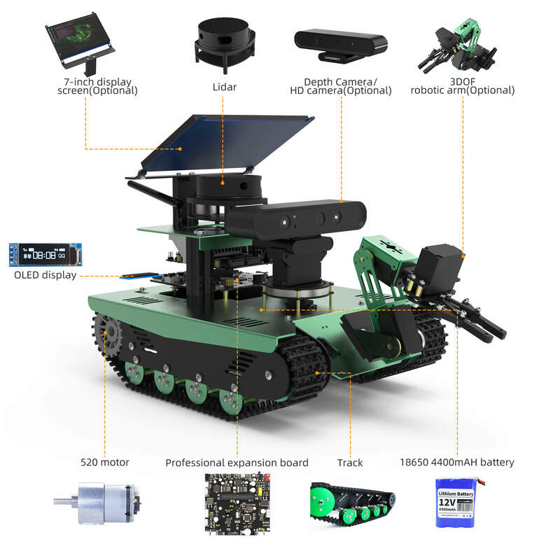 Yahboom-Robot Educativo Transbot ROS, dispositivo con programación de Pitón, cámara Lidar de profundidad, MoveIt, navegación de mapeo 3D, Jetson NANO, 4GB