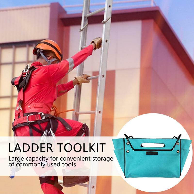 Ladder Tool Holder Large Waterproof Oxford Cloth Ladder Caddy Scratchproof Ladder Accessories Tool Bags For Construction Workers