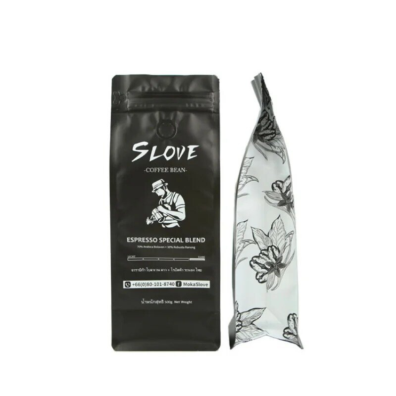 Ziplock Foil Mylar Gusset Bag, Produto personalizado, Zíper à prova de cheiro, Café industrial, OEM, 12 oz