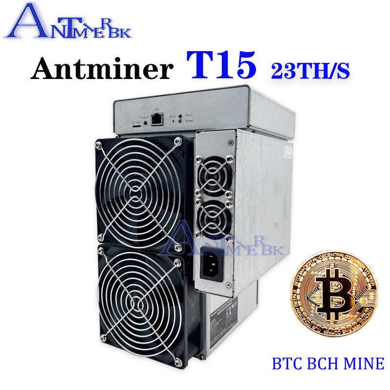 Б/у AntMiner T15 23T машина BITMAIN Asic Miner SHA256 BCH BTC Майнинг лучше, чем S9 S17 T17e Innosilicon T2T T3 M21 M20S M2