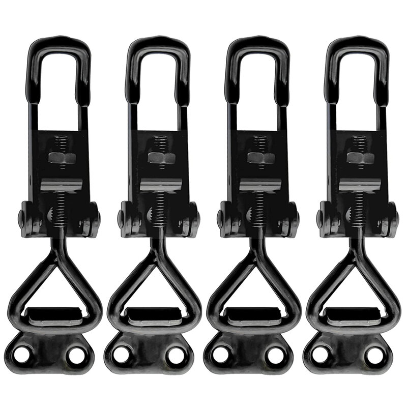 GH-4001 Black Adjustable Toggle Clamp Steel Hasp Catch Clip Quick Fixture 220lbs For Lock-free Handle-less Boxes Cabinets