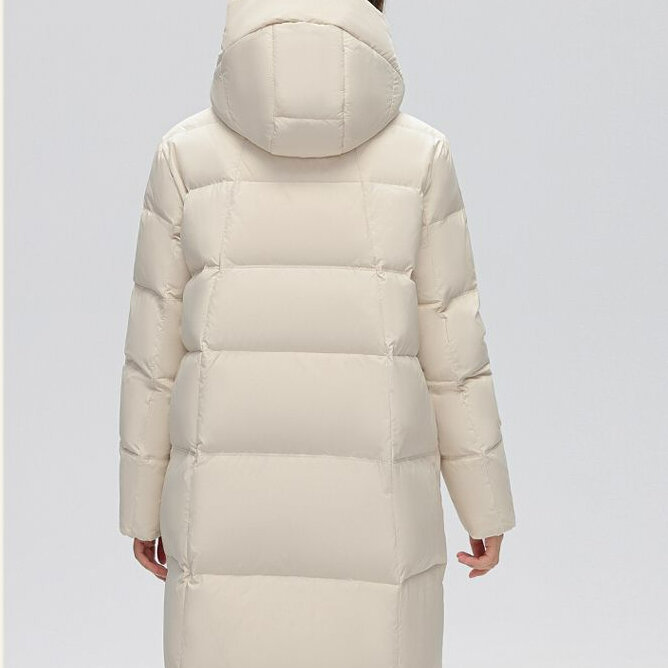 Casaco feminino com capuz médio, casaco solto, parkas grossos, outwear quente, casaco de tempo de lazer, nova versão, inverno, 2023