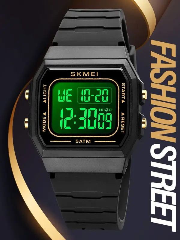 SKMEI 1683 Electronic Watch Student Electronic Simple Waterproof  LED Watch Men's and Women's Couple Watch