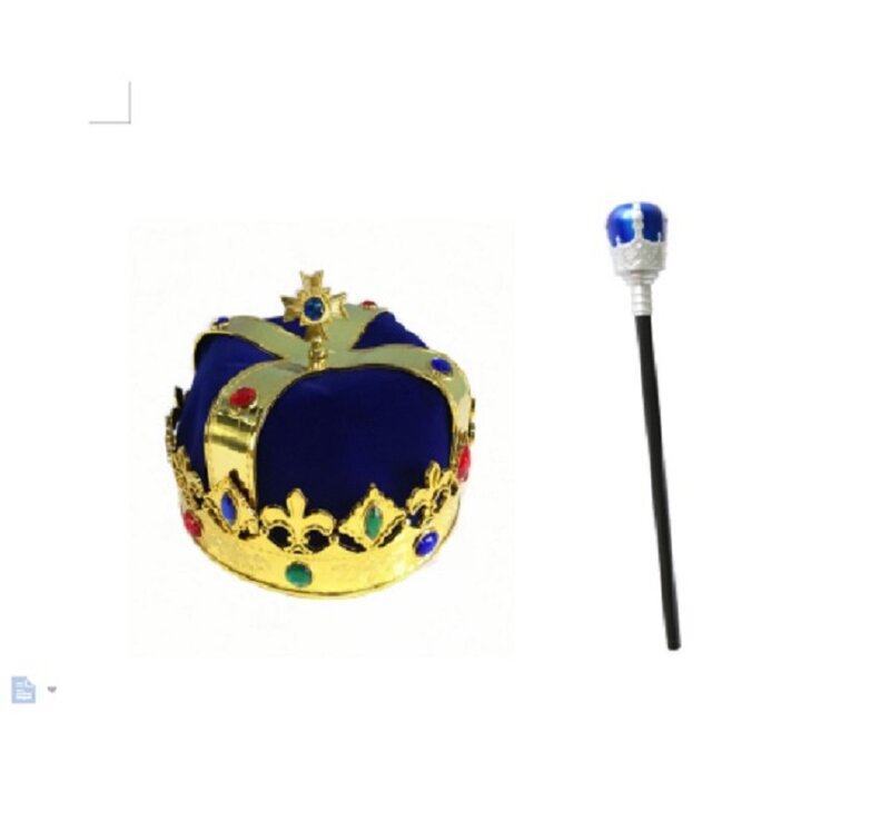 2 pezzi Royal King corona scettro Set puntelli di Halloween Party Dress Up accessorio regalo per bambini