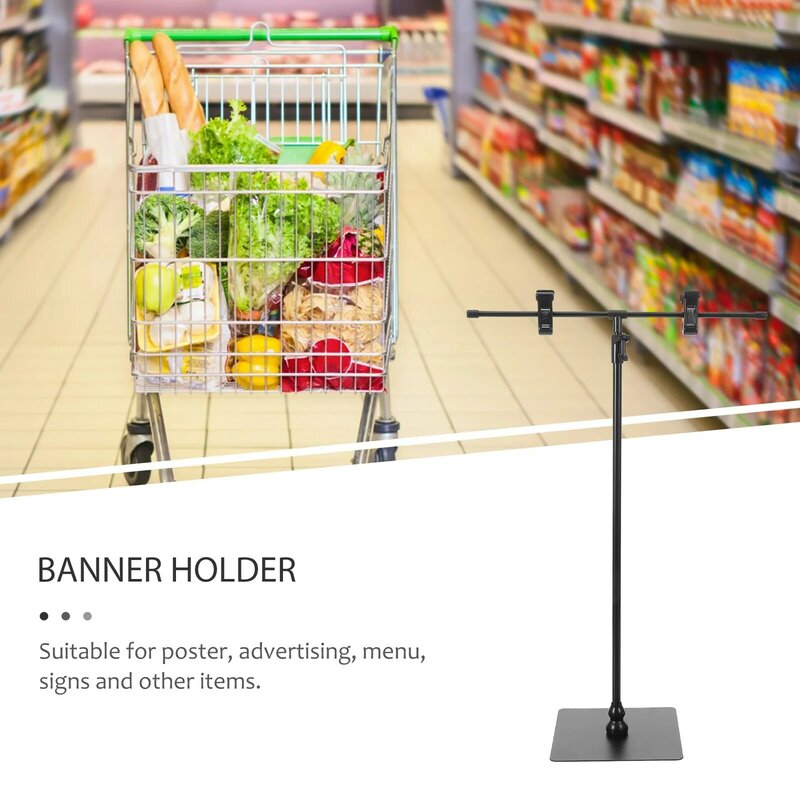 Poster Stand Adjustable Poster Holder Easel Display Shelves Holder T Shaped Sign Stand Business Advertising Stand