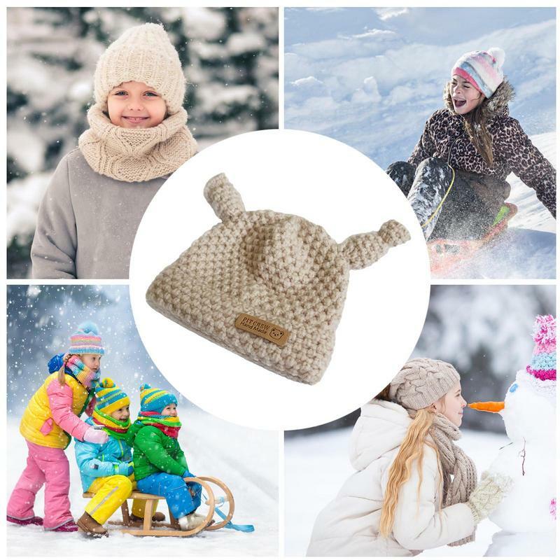 Cappello novità lavorato a maglia per bambini cappello da sci tentacolo eccentrico flessibile per bambini cappelli morbidi per ragazzi e ragazze di età compresa tra 2-7 anni
