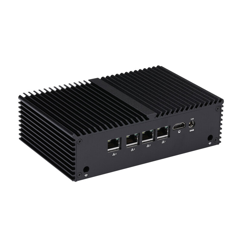 Laatste Nieuwe 4 Lan Mini Router Met J6412 Quad Core, Ondersteuning Pfsense, Firewall,Cent Os.