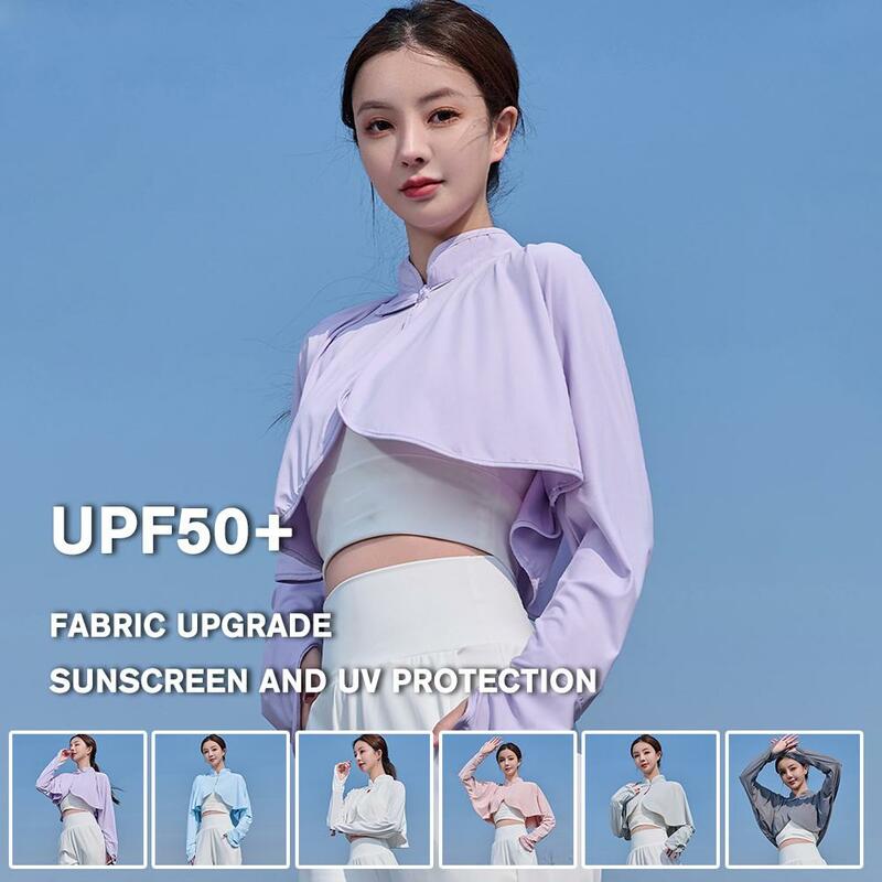 Summer Casual Solid Shawl Long Batwing Sleeve Capes Sun UV Cycling Loose Ponchos Anti Protection Cloak Cross Coats Light Ou W4I1