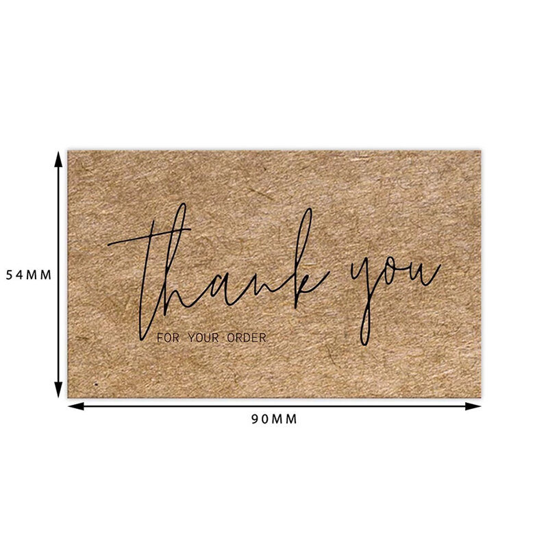 Tarjeta de agradecimiento de papel Kraft Natural, tarjeta de pedido de agradecimiento comercial, tarjeta de decoración de regalo personalizada, tienda empresarial, 30 piezas