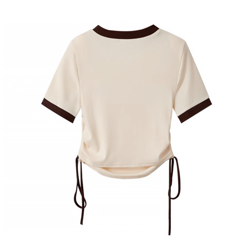 Женский комплект из двух предметов, короткая футболка на плечо в американском стиле ретро и модные рабочие брюки с высокой талией в стиле хип-хоп, весна-лето