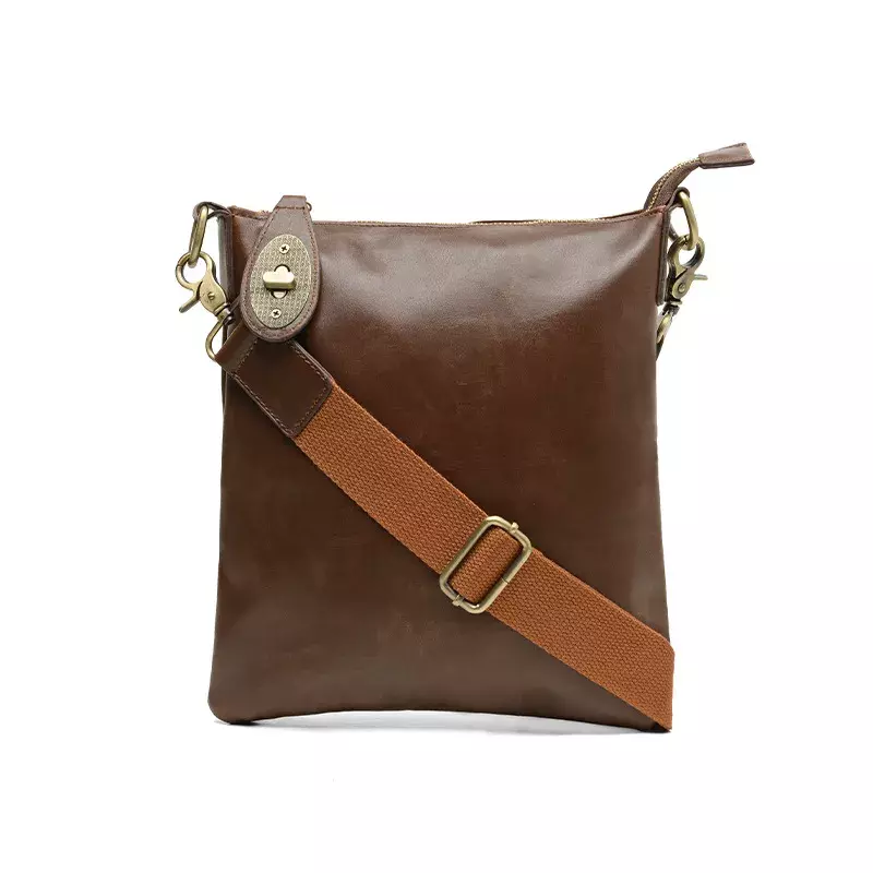 2023 New Men's bag crazy horse leather Shoulder bag vintage men messenger Bag Business envelope crossbody bags Retro