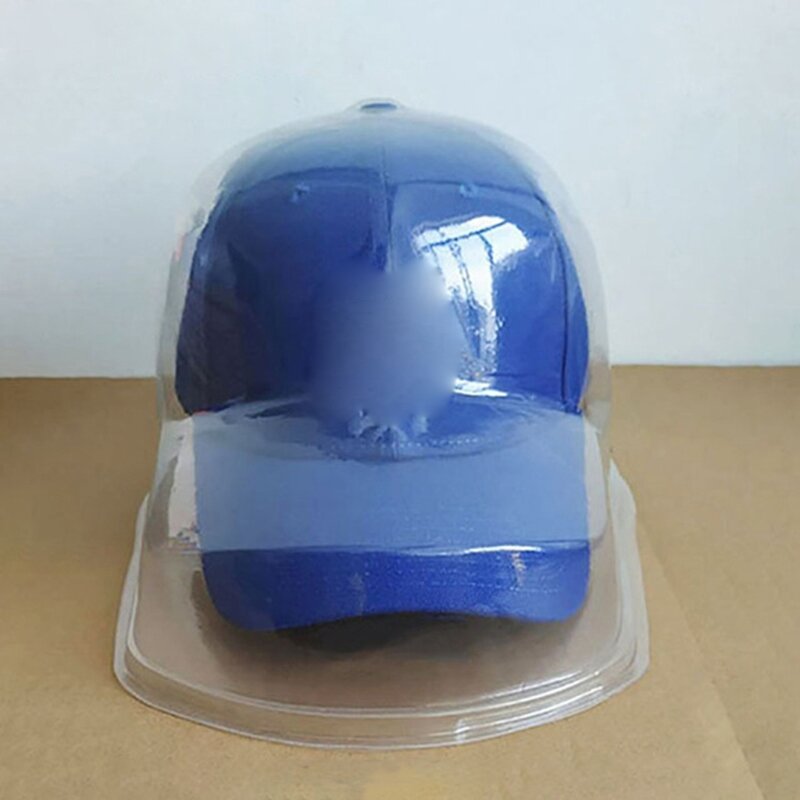 Caja de exhibición de béisbol transparente, soporte de doble capa, alero plano y alero curvo, Protector de almacenamiento de sombreros, envío directo