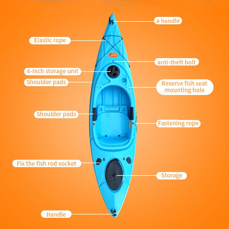 페달이 달린 플라스틱 바다 카약 낚시 카약, 야외 1 인용, 300cm