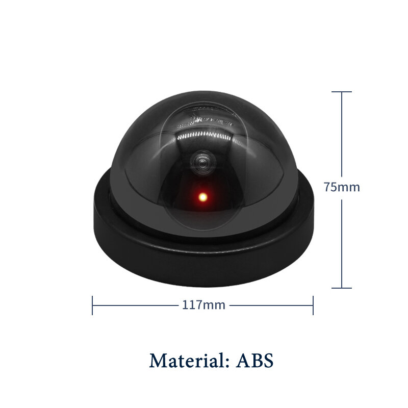 Black/White Fake Dome Camera Red Flashing LED Light Dummy CCTV Security Camera Home Office Surveillance Security System