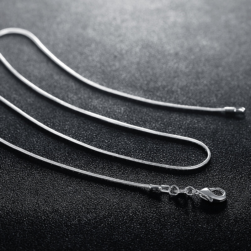5/ 10 buah 40-75cm 925 perak murni 1MM kalung rantai ular perhiasan untuk pria wanita pernikahan pesona untuk liontin