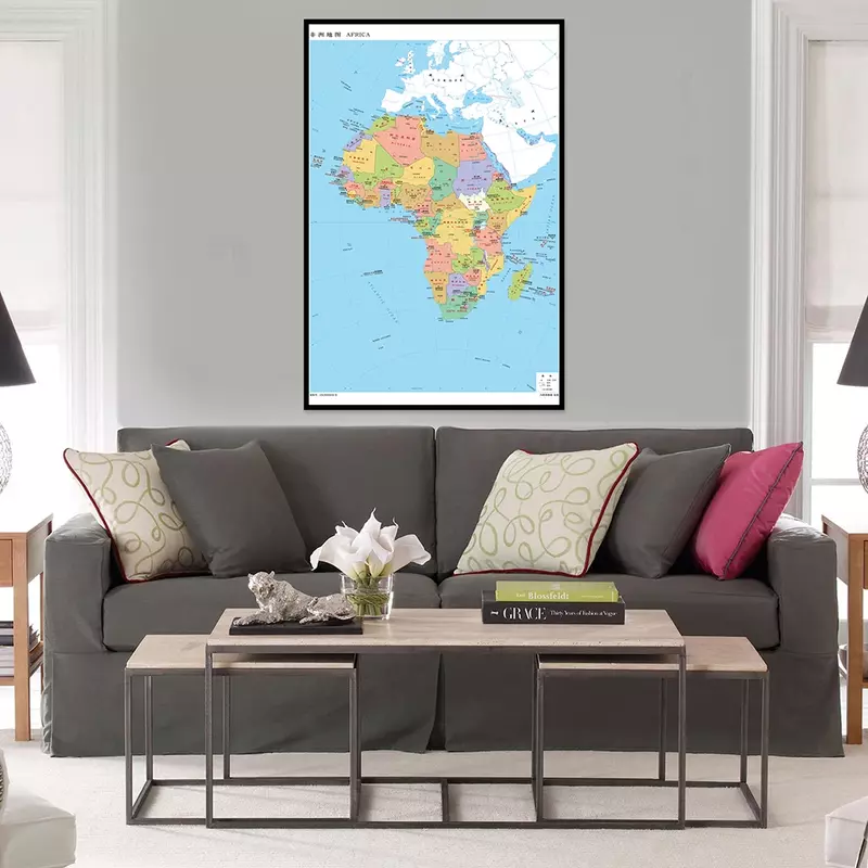 アフリカの地図が付いた縦の帆布,594x841mm,学用品,室内装飾,中国