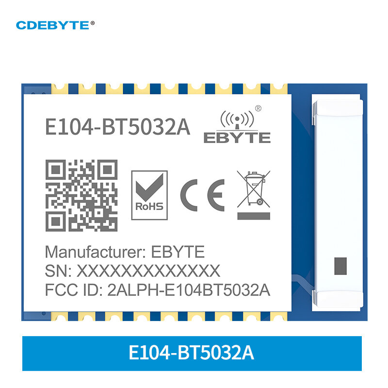 DIY 블루투스 모듈, 시리얼-BLE CDEBYTE E104-BT5032A SMD 세라믹 안테나, 4dBm 무선 송수신기 IoT, nRF52832 BLE5.0