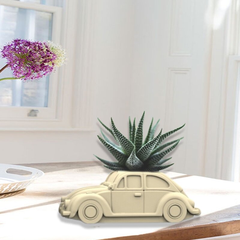 3D DIY 植木鉢金型シリコーンコンクリート金型車の形のシリコーン花瓶金型