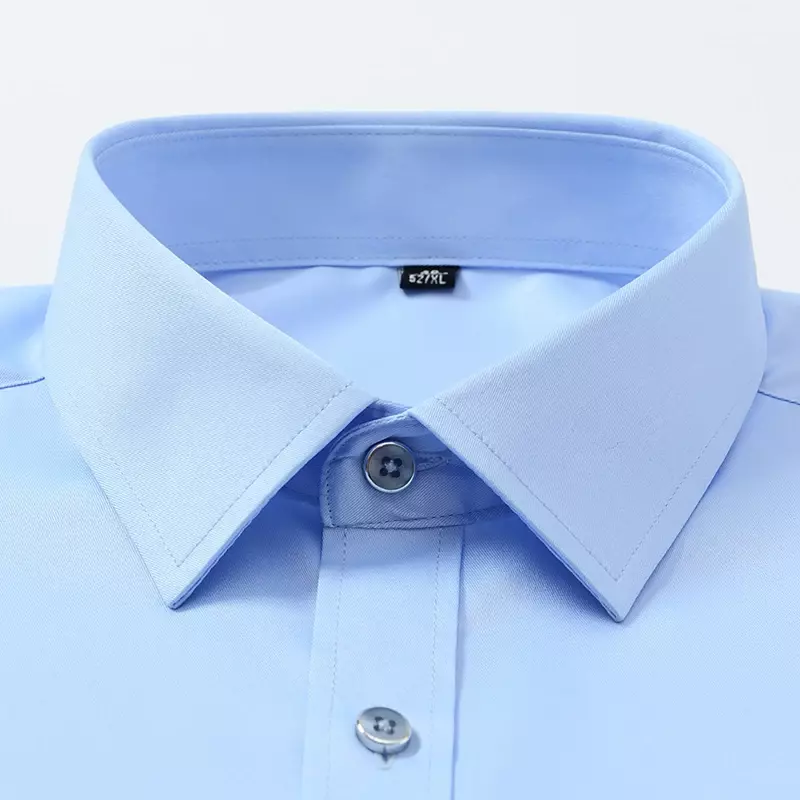 2023 Non-Iron Solid  Soft Easycare Stretch Shirts Men Spandex Long Sleeve Dress Shirt Men Office Shirts Men Clothing