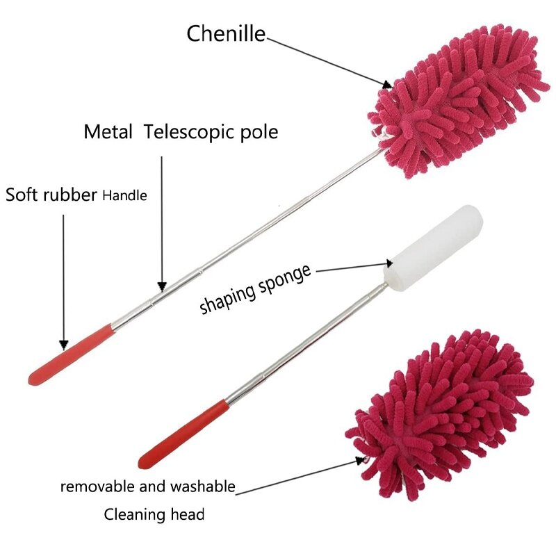 3-pakowe narzędzie do usuwanie pyłu z mikrofibry, narzędzie do usuwanie pyłu ręcznego, chowane, nadające się do czyszczenia