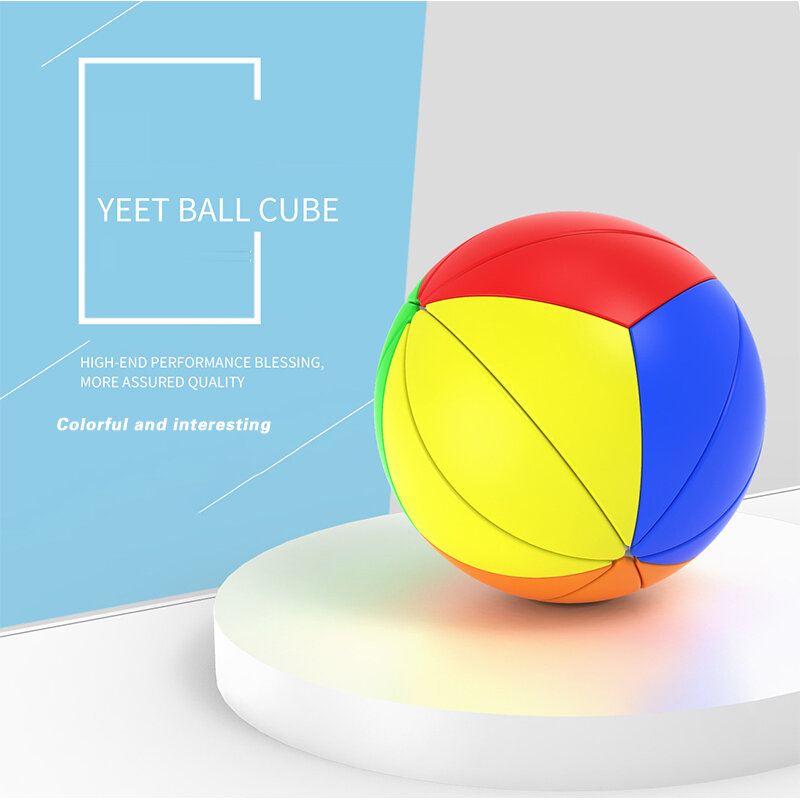 Cube magique 3D de forme ronde anti-souligné pour enfants, jouet d'apprentissage de la vitesse, Yeet Ball, YJ, bureau