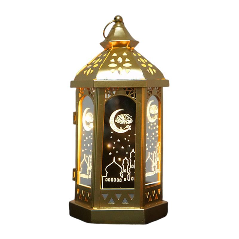 Islam muzułmańskie lampy Eid Mubarak metalowa lampka nocna LED dekoracja Ramadan na domowe zaopatrzenie imprez festiwalowych