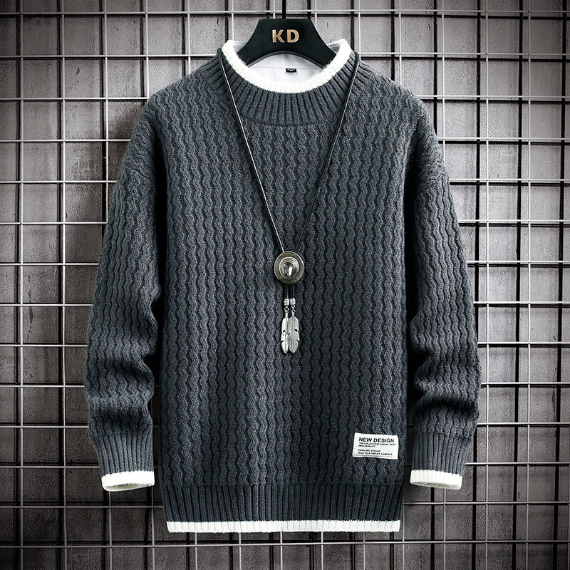 Suéter de punto para hombre, ropa de marca, Jersey holgado, ajustado, a la moda, grueso y cálido, Retro, a rayas, 4XL