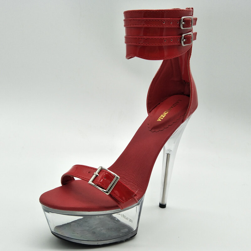 Laijianjinxia neue 15cm/6inches pu oberes Modell sexy exotische High Heel Plattform Party Frauen Sandalen Pole Dance Schuhe h011