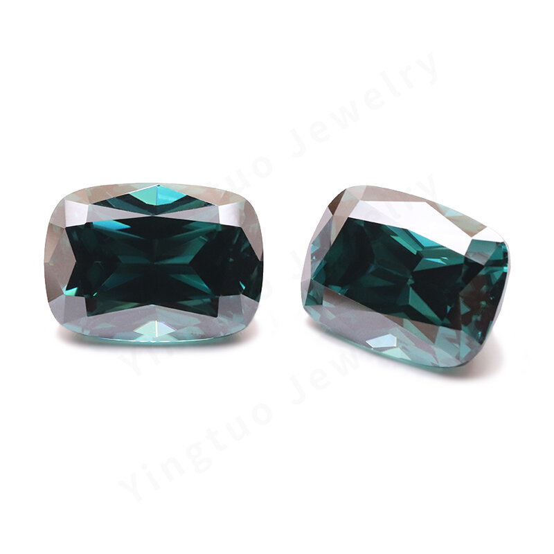 Luźny moissanit kamień 13*18mm 20ct poduszka szmaragdowy zielony kamień szlachetny diament dla kobiety biżuteria pierścionki kolczyki