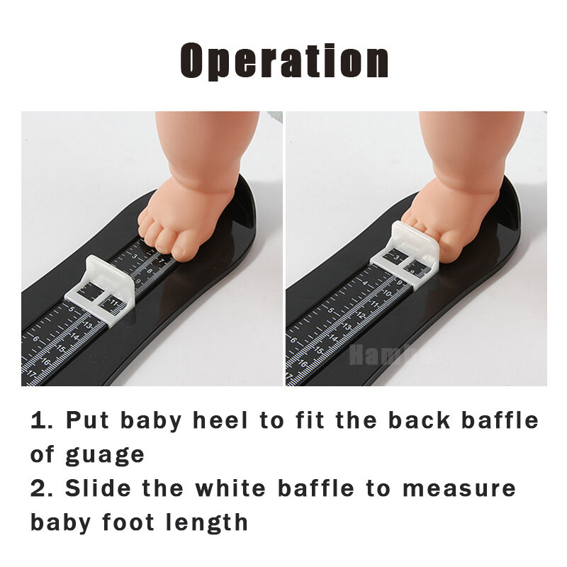 Medidor de medida do pé infantil, Ferramenta de régua de medição do tamanho dos sapatos, Sapato infantil, Criança