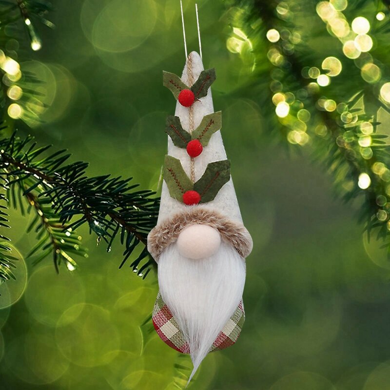 2023 Navidad dekorasi Natal Gnome boneka tanpa wajah Santa rajutan boneka pohon Natal ornamen gantung liontin Pesta rumah mainan