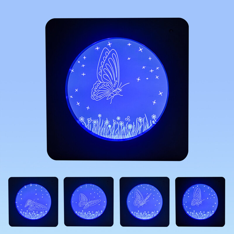 Remote Control Dynamic Butterfly Acrylic Night Light Rechargeable LED Night Light Christmas Creative Gifts