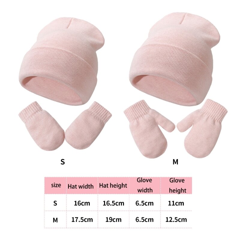 Conjunto de luvas de chapéu de bebê de malha de inverno para crianças pequenas meninas meninos suprimentos para bebês