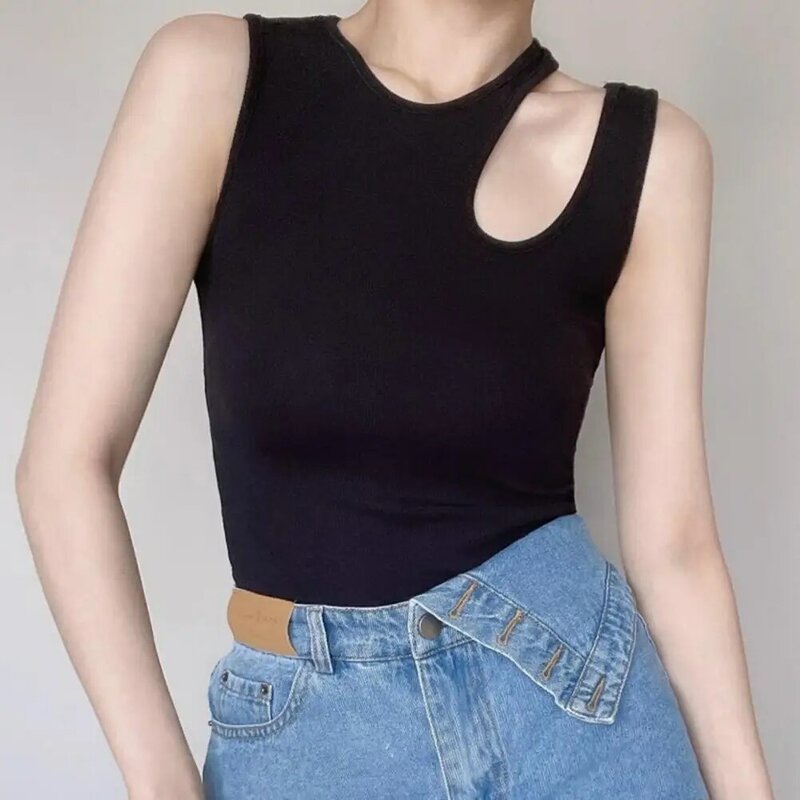 Maglione lavorato a maglia pullover con spalle scoperte maglione per donna dolcevita senza maniche maglione femminile nero bianco Beige abbigliamento Sexy