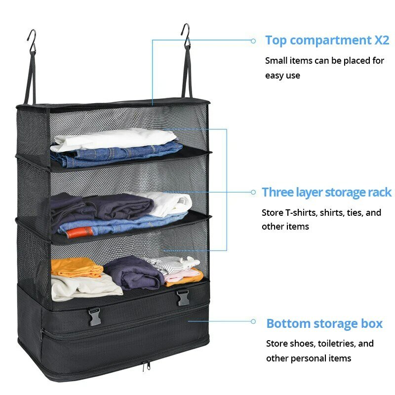 1 Set koper rumah tangga Travel Organizer barang penting perjalanan menggantung kemasan kubus gantung rak gantung kompartemen penyimpanan cucian